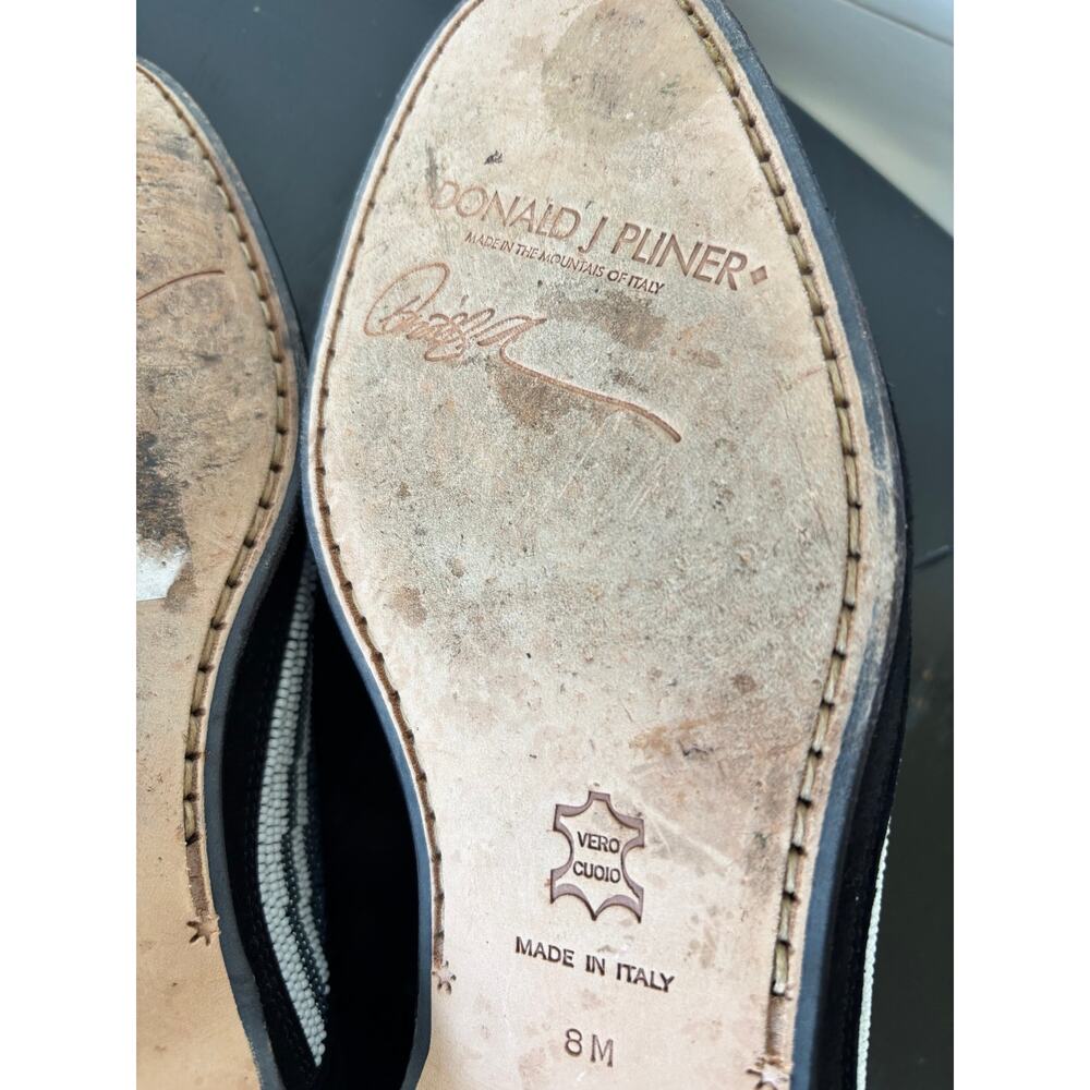 Donald J Pliner Glass Beaded Black and White Made in Italy Shoes Size 8 M - Picture 8 of 8